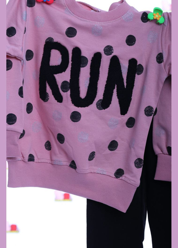 Розовый демисезонный костюм с длинным рукавом для девочки трикотажный run розовый 104 см (28736) BABYKROHA