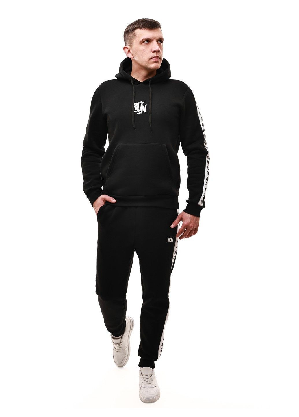 Чорний зимній костюм спортивний чоловічий No Brand