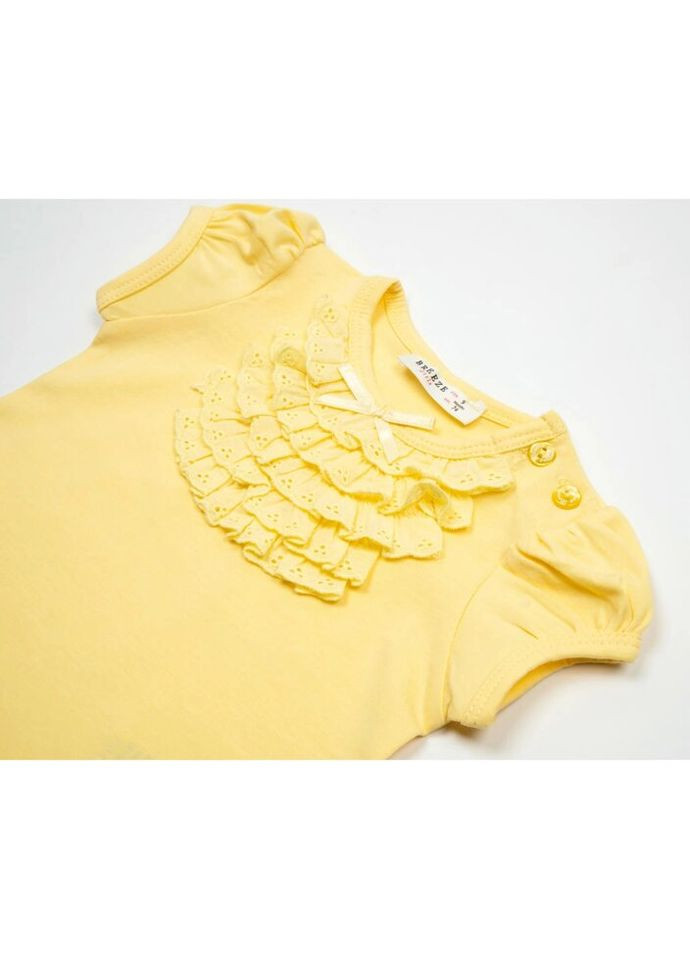 Жовта демісезонна футболка дитяча з мереживом (6640-92g-yellow) Breeze