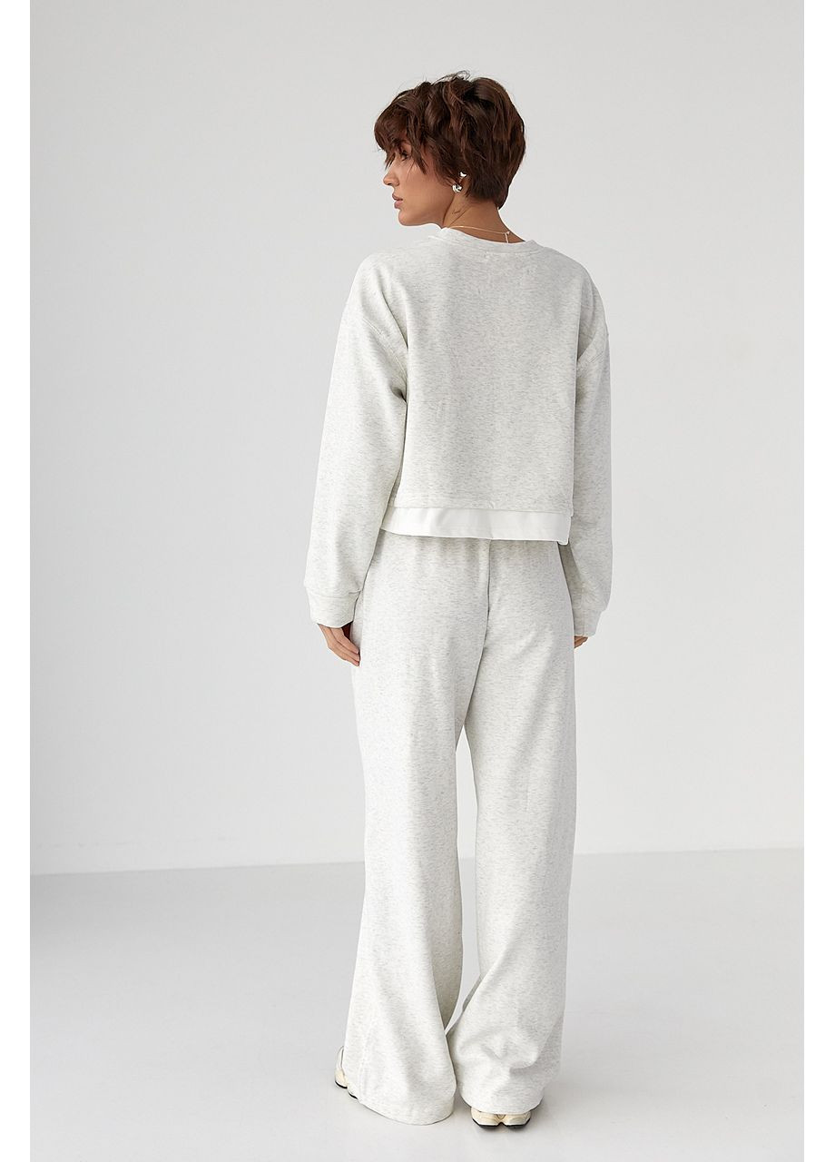 Теплый спортивный костюм с контрастным нижним слоем Lurex (370395938)