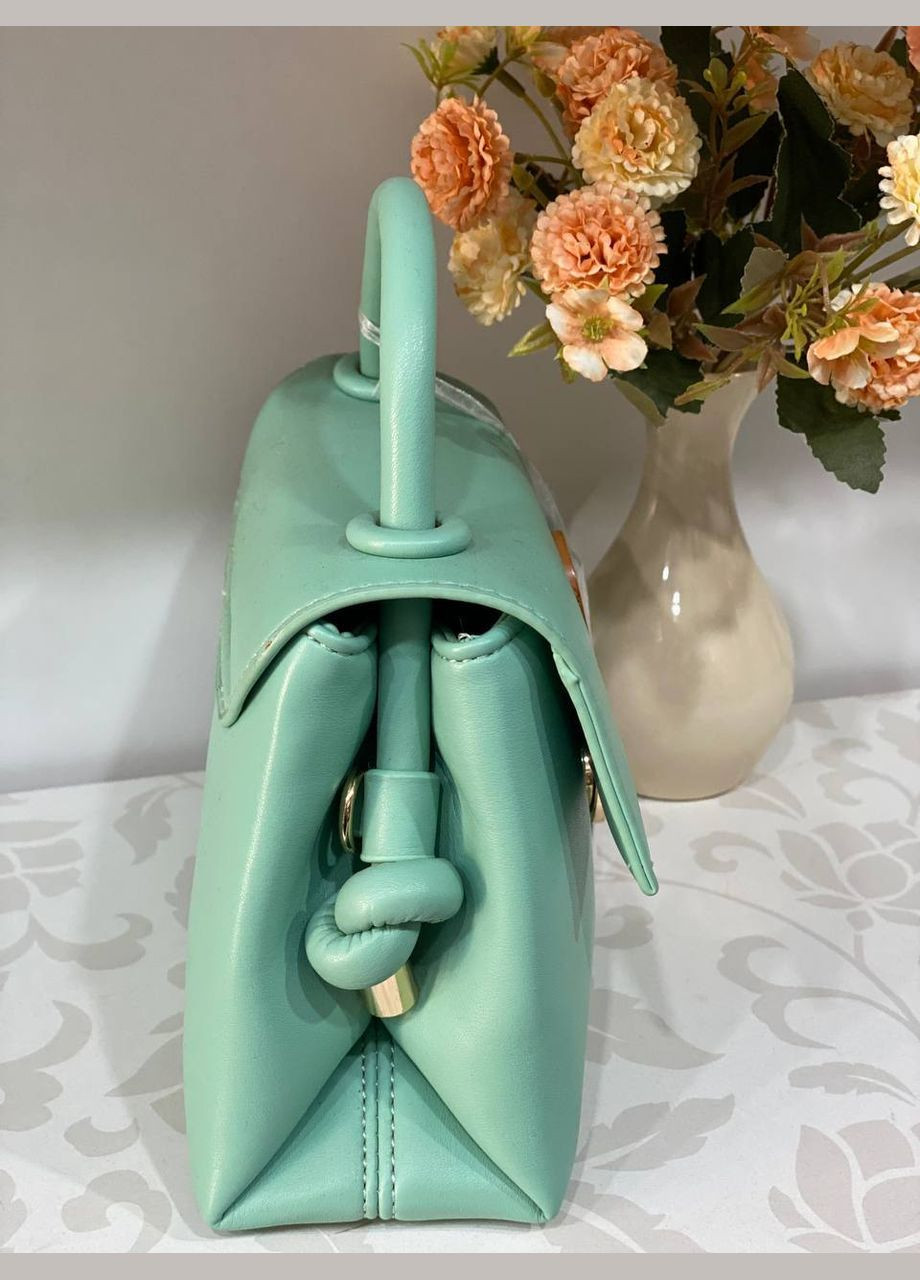 Класична маленька жіноча сумка із еко-шкіри бiрюзового кольору 31996 No Brand (324413256)