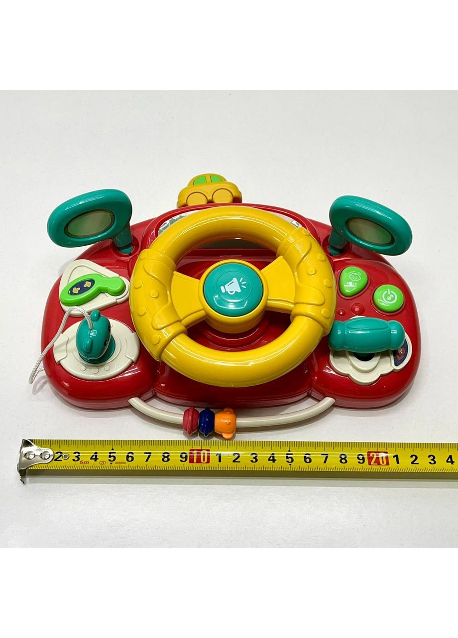 Музыкальный руль Маленький водитель с креплением на коляску англ язык Красный (6209) No Brand (366237823)