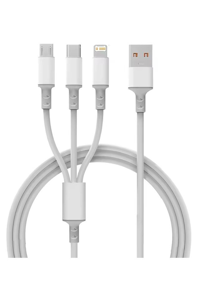 Кабель 3 в 1 USB 1.2 м для зарядки и передачи данных, совместим с iPhone 8-14, Samsung, Huawei, Xiaomi No Brand (368697874)