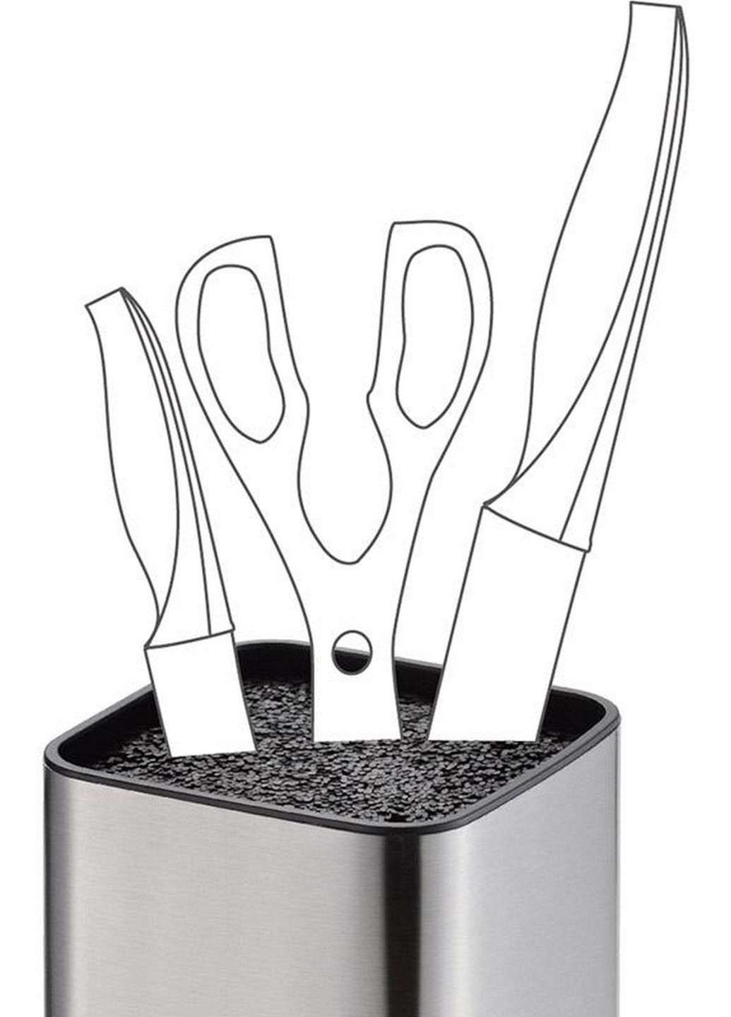 Колода-подставка для ножей steel, нержавеющая сталь Fissman (282583117)