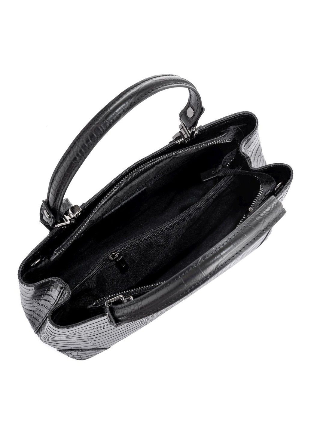 Класична жіноча чорна сумка Italy F-IT-7603A Firenze (304265671)