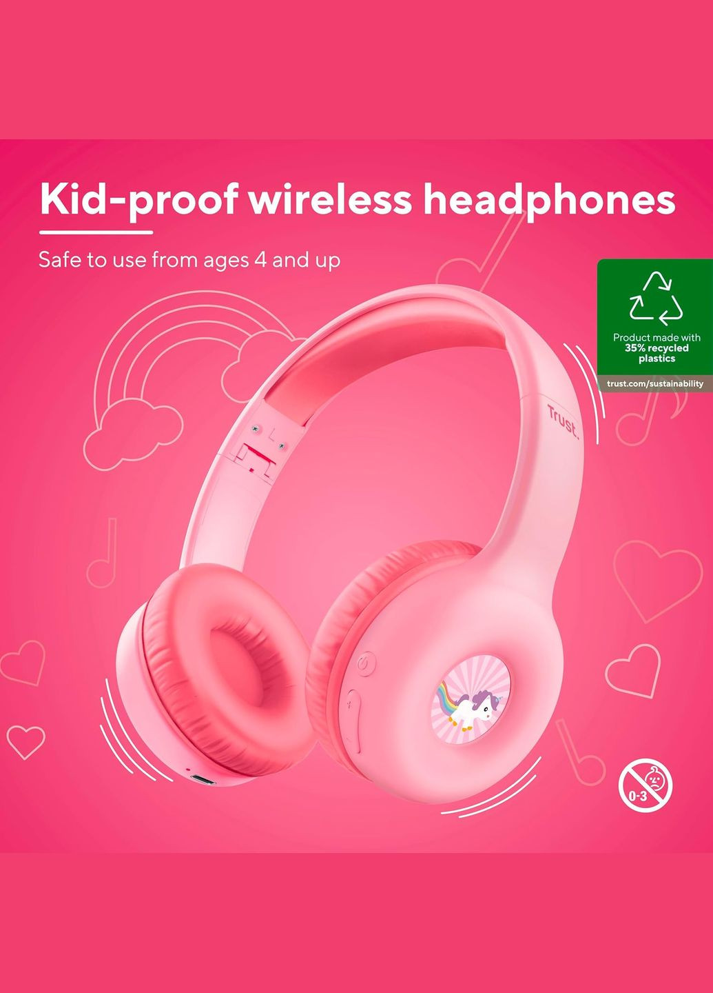 Навушники On-ear Nouna Kids, Wireless, Mic, Trust (342397659)