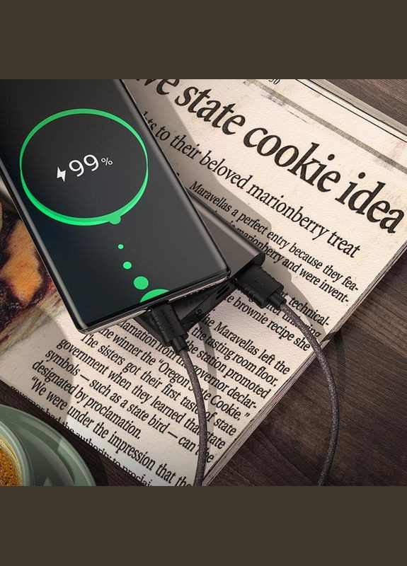 Кабель для зарядки Type-C Android BX52 |1m 3A| Білий Borofone (337351430)