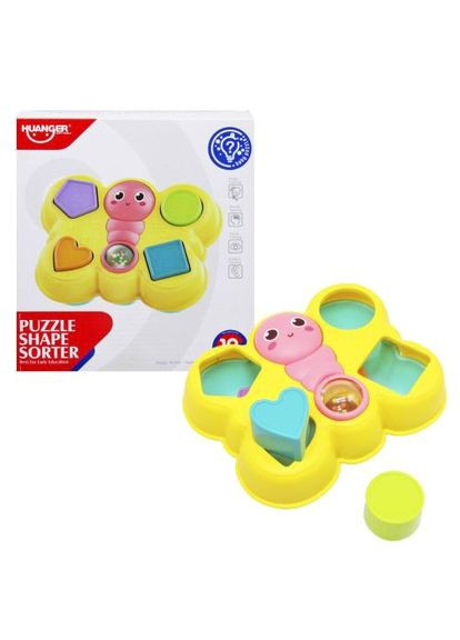 Сортер-брязкальце для малюків HUANGER Метелик іграшка для розвитку моторики та сприйняття форми брязкальце ProDobro (367101212)