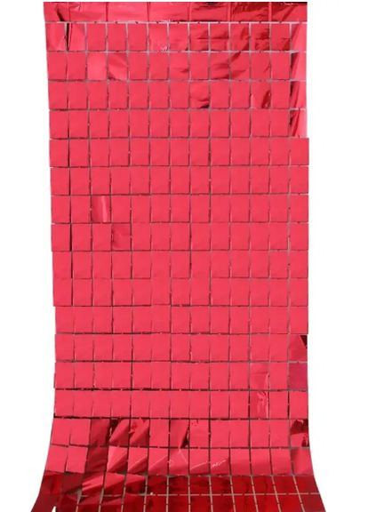 Дождик для фотозоны кубиками на стену 2 м на 1 м красный Jannet Дощик (316580333)