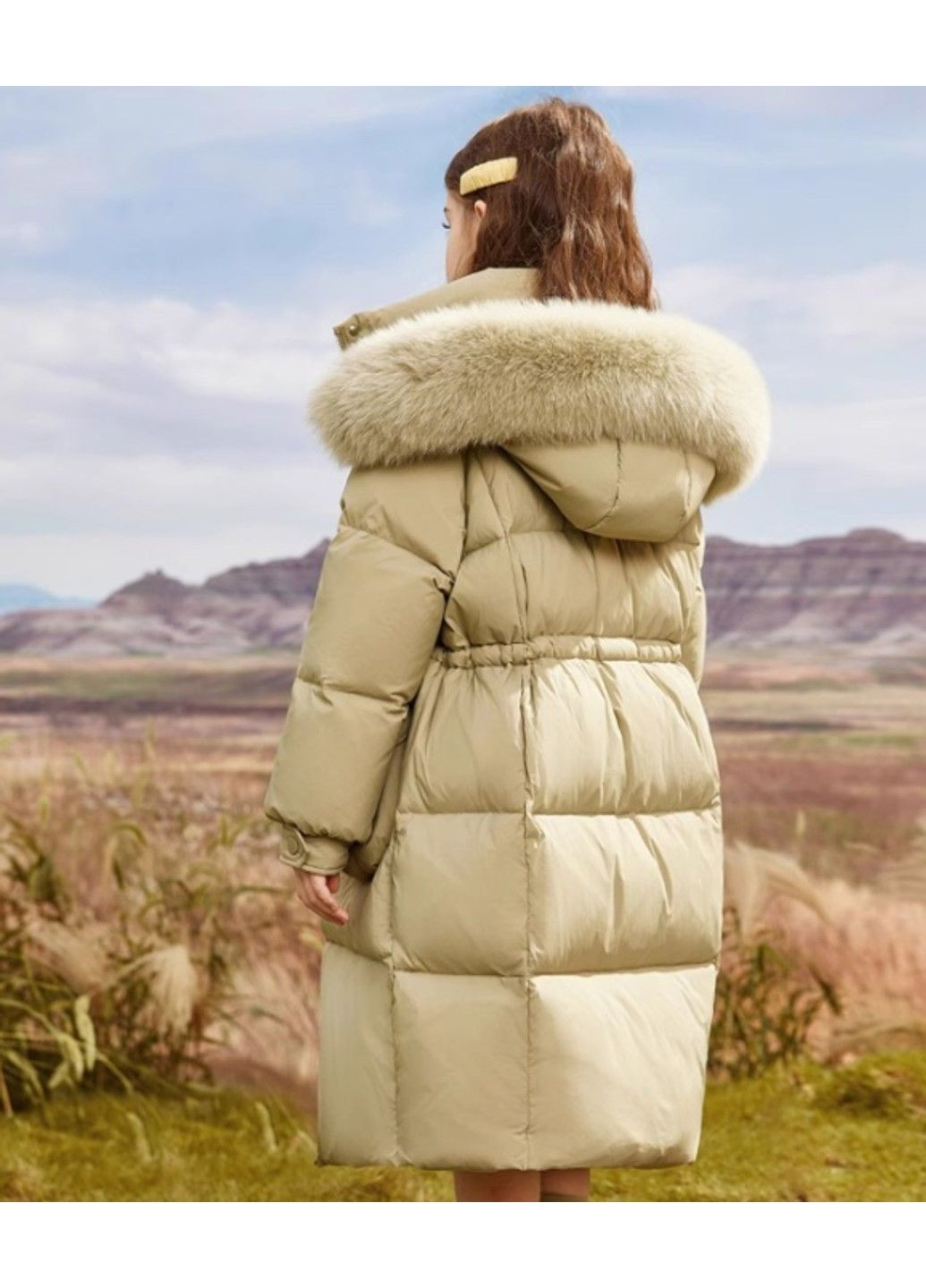 Зеленое зимнее Детское пальто No Brand