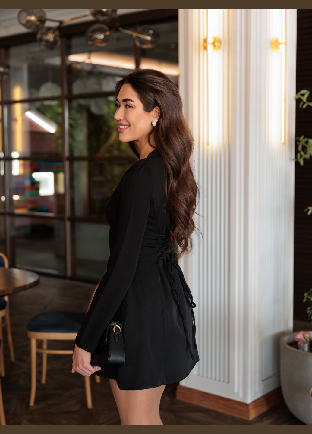 Черное кэжуал платье N.Family однотонное