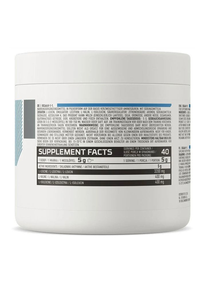 BCAA 8-1-1,, лимон, 200 г Ostrovit (381578920)