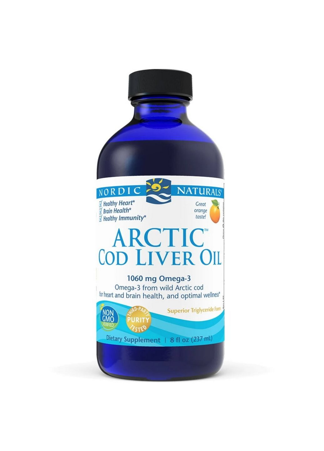 Жирні кислоти Arctic Cod Liver Oil, 237 мл Апельсин Nordic Naturals (293341747)
