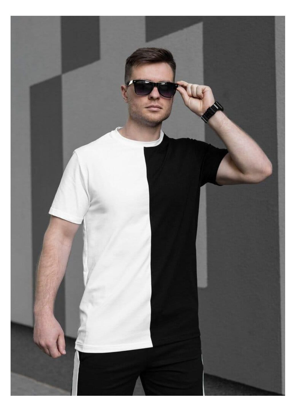 Черно-белая базовая футболка No Brand