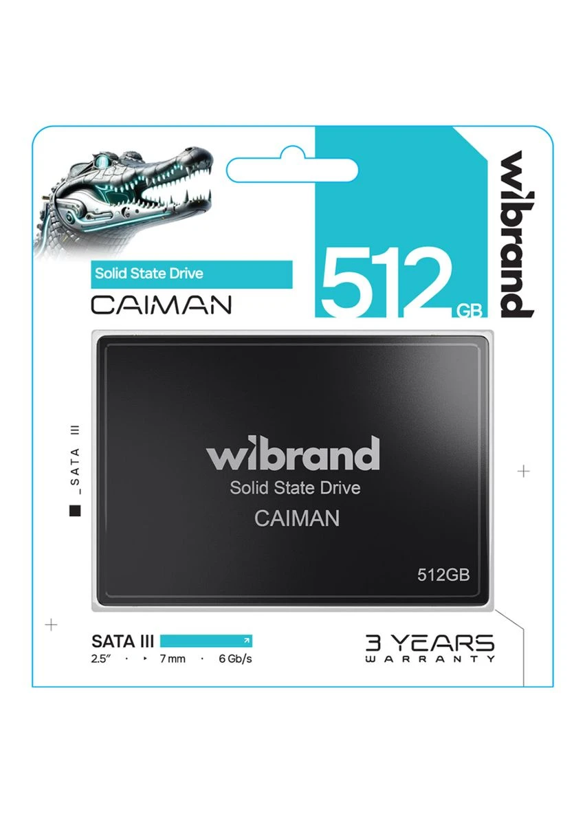 SSD Caiman 512GB 2.5" 7mm SATAIII Standard (WI2.5SSD/CA512GBST) Wibrand (302515230)