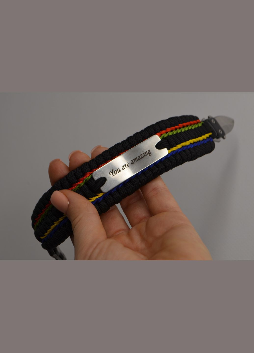 Браслет з ножем та індивідуальними гравіюваннями плетіння Трилобіт з оплеткою + брелок у подарунок No Brand (341738688)