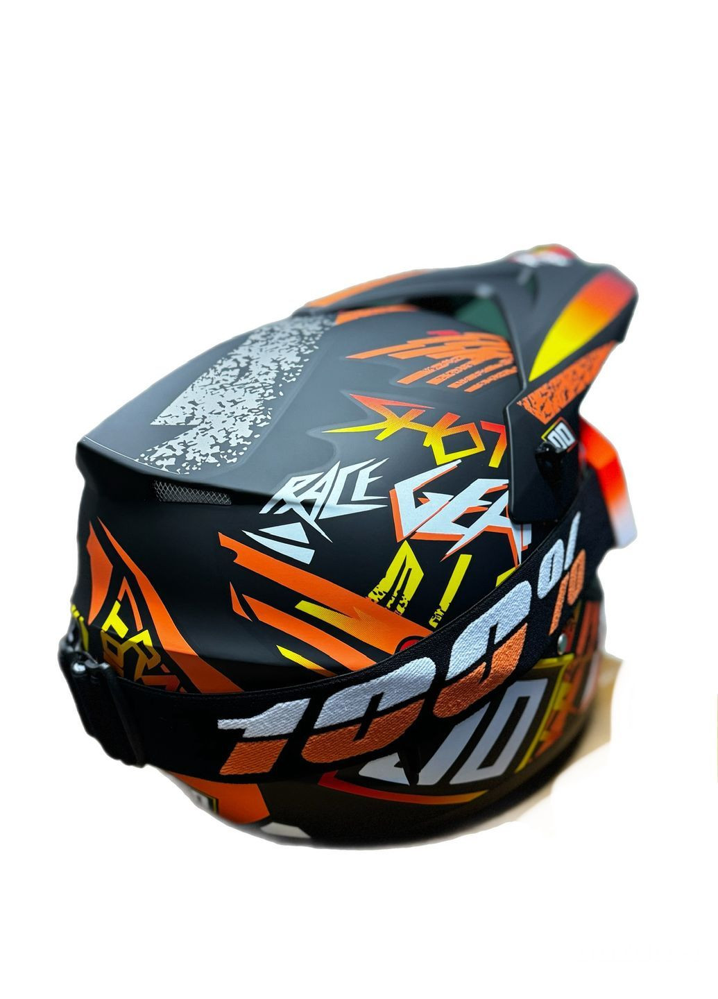 Эндуро кроссовый мотошлем Helmet Shot Race + очки Profi Orange No Brand (370677335)