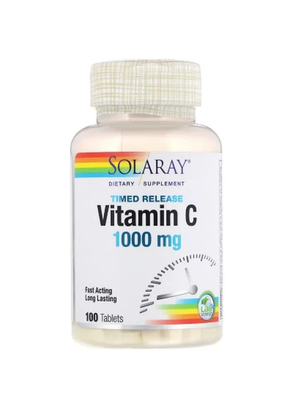 Витамин С двухфазного высвобождения, Vitamin C, 1000 мг, 100 Таб (SOR-04453) Solaray (399564111)
