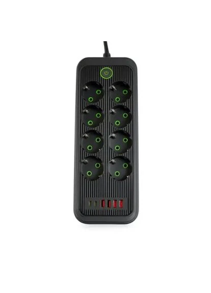 Мережевий фільтр-подовжувач 8 розеток 4xUSB-A 2xUSB-C 5м чорний HP-5-56 Yiwu (388236404)
