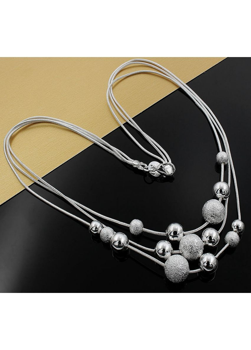 Ожерелье женское серебристое No Brand Жіночі прикраси (365727260)