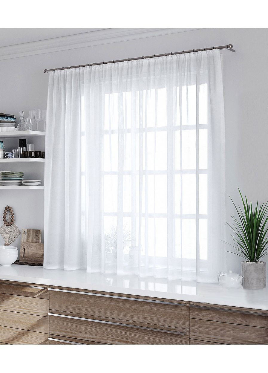 Тюль короткая Pivdenne 300х170 см 1 шт вуаль белый (82924-170) Турция No Brand (368766831)
