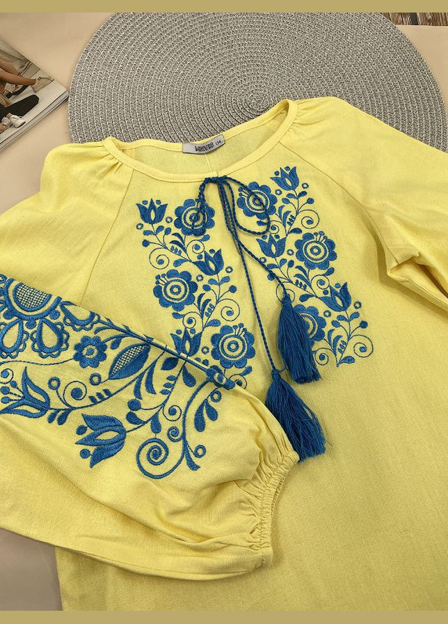 Жёлтая вышиванка для девочки Mevis (300519890)