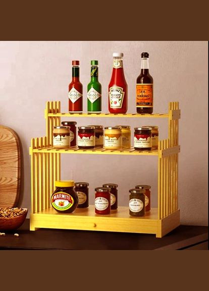 Полиця настільна з дерева Актау каррі (ПСТ-002003) No Brand (327869414)