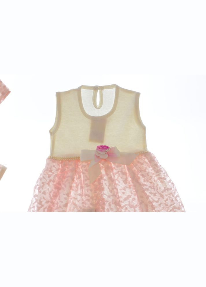 Розовое платье с длинным рукавом с балеро трикотажное розовое 68 см (30780) BABYKROHA (323469350)