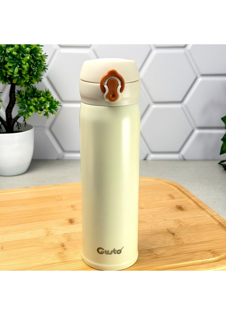 Термочашка GT GR-11301 450 мл молочная нержавеющая сталь Gusto (365815137)