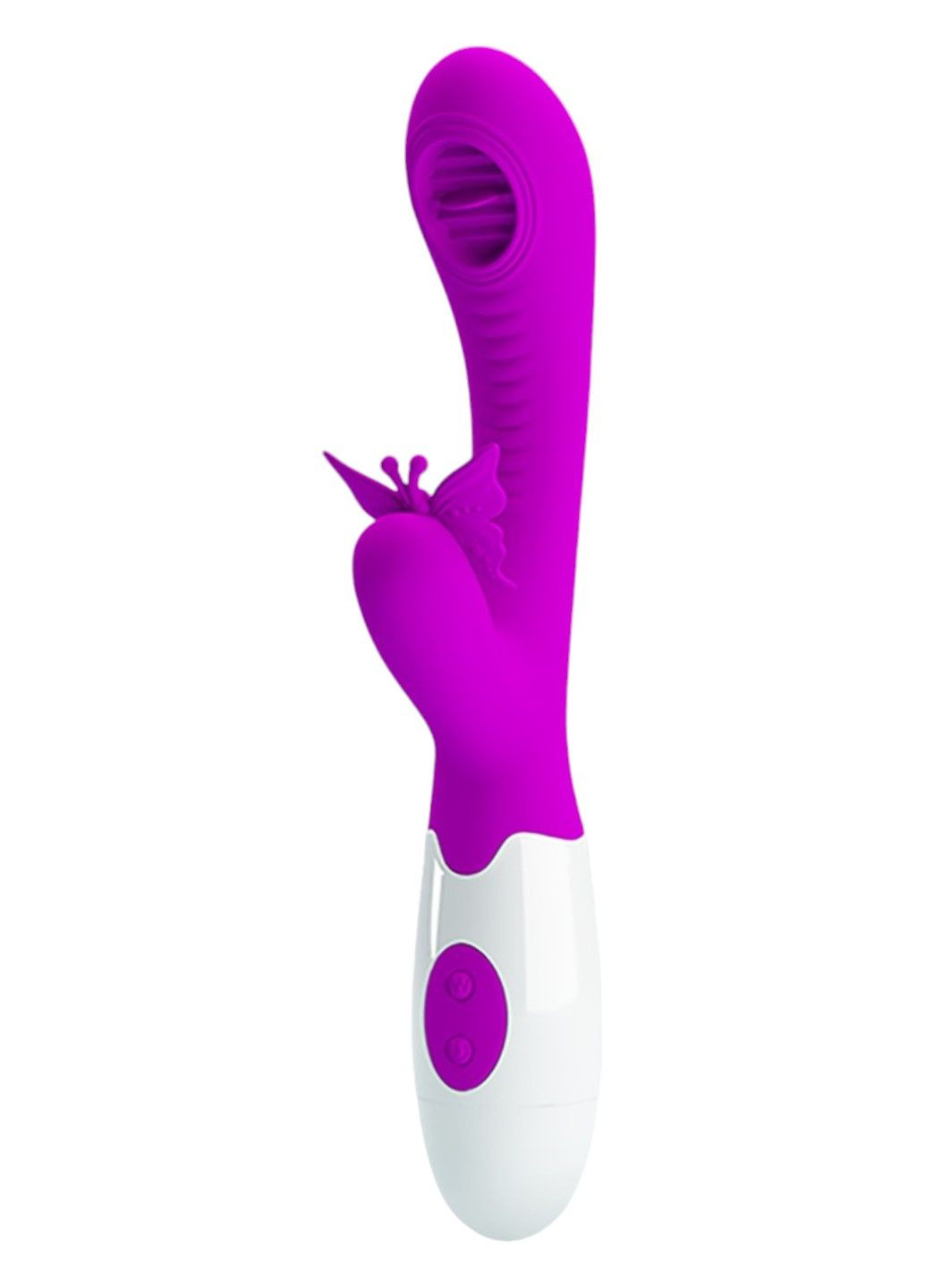 Вибратор с клиторальным стимулятором и язычком "Moth" LyBaile Pretty Love (303355037)