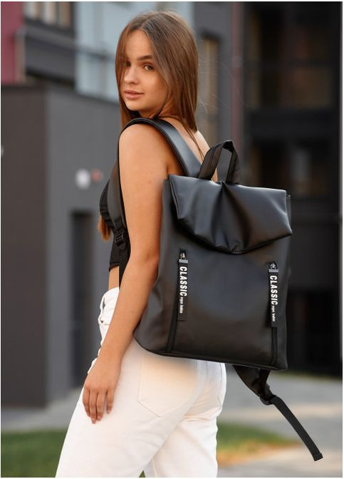 Рюкзак жіночий з екошкіри Rene 0ZTb Чорний Sambag (301871908)