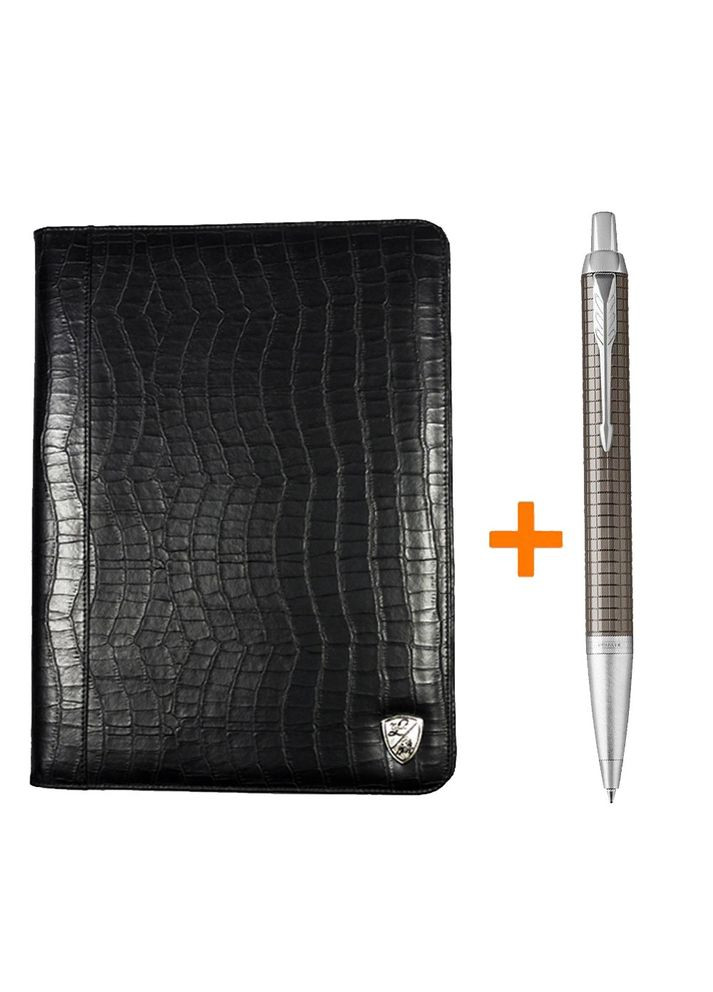 Комплект Кулькова ручка IM 17 Premium Dark Espresso Chiselled CT BP 24 332 + Шкіряна тека Tonino Lamborghini 47324735 Parker (316622346)