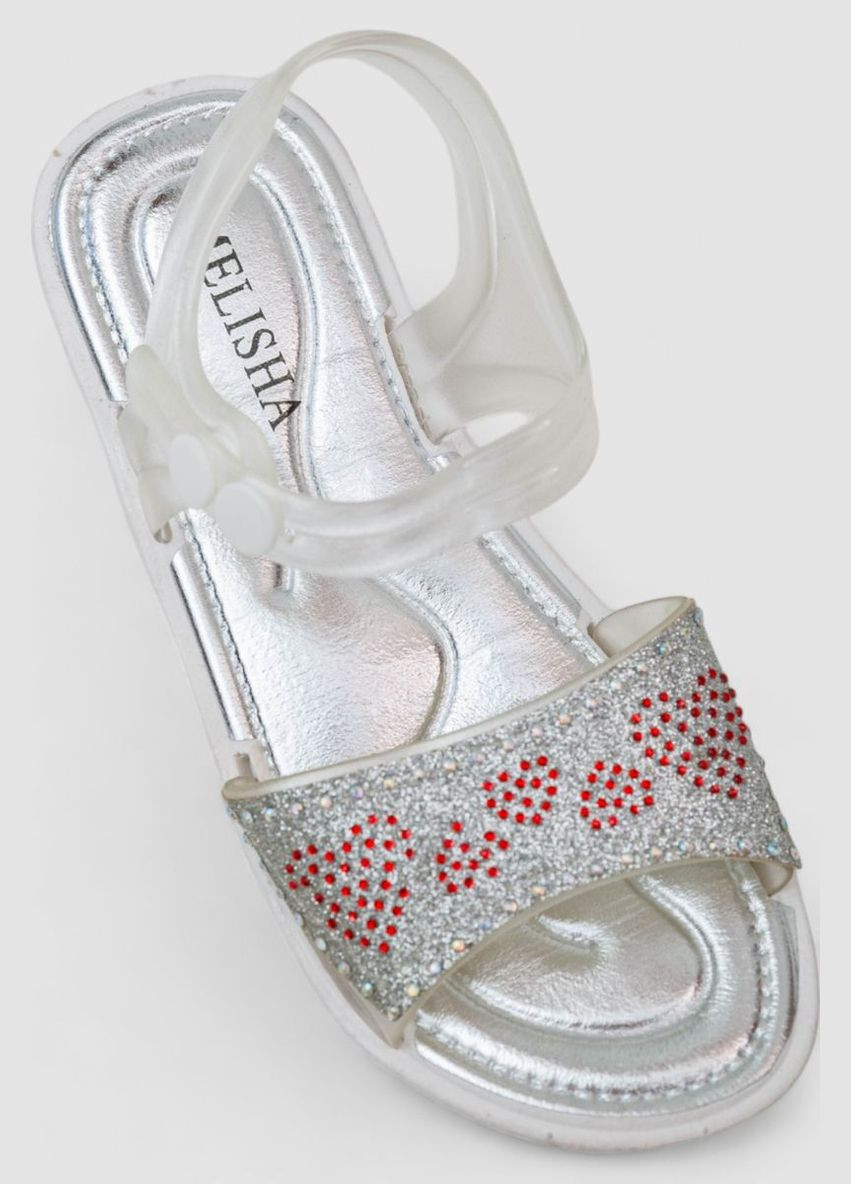 Серебряные босоножки детские Ager со стразами