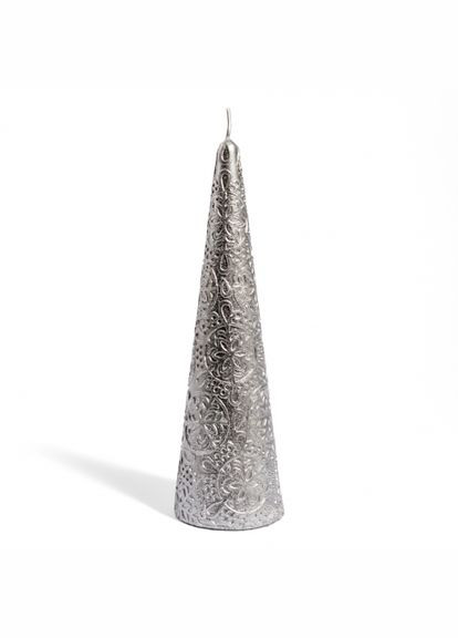 Свеча парафиновая Елка 710381 20 см серебряная Yes (336884357)