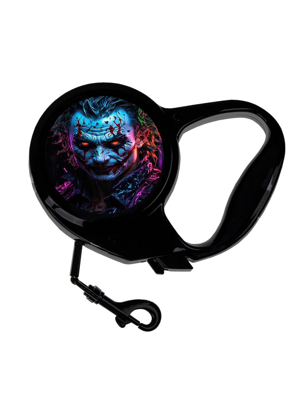 Повідець-рулетка для тварин із принтом джокер із червоними очима 3 м чорний No Brand (309160208)