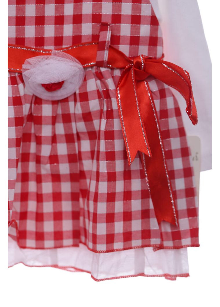 Красное платье с водолазкой трикотажные клеточка красный 68 см (36944) BABYKROHA (315779848)