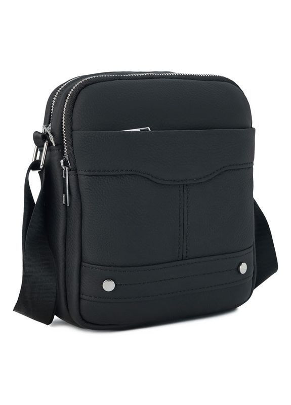 Сумка барсетка з натуральної м'якої шкіри чоловіча Qvant 1202 - Чорна Tiding Барсетка (366889755)