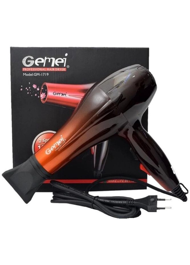 Фен для укладки волос GM-1719, Оранжевый Gemei (290011820)