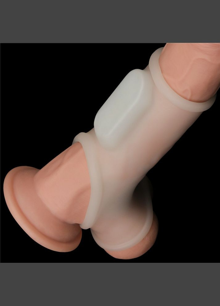 Насадка на член - Vibrating Silk Knights Ring With Scrotum Sleeve White Lovetoy (322184638)