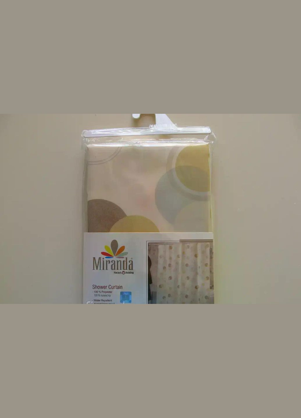 Штора для ванної кутова тканинна "Міранда" 180х200 см турецька Circle beige Miranda (342111894)