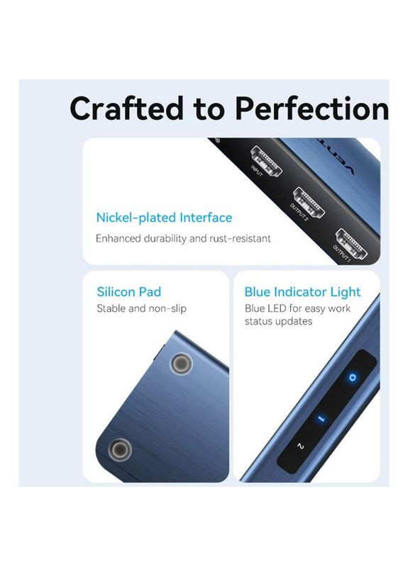 Сплиттер HDMI 2.0 UHD 4K 60Hz HDCP 1x2 ports Blue Aluminum Alloy (AKEL0EU) Vention (315844061)
