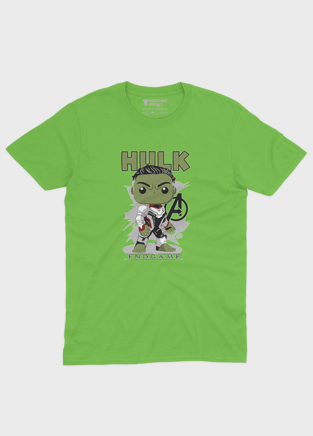 Салатова демісезонна футболка для хлопчика з принтом супергероя - халк (ts001-1-kiw-006-018-005-b) Modno