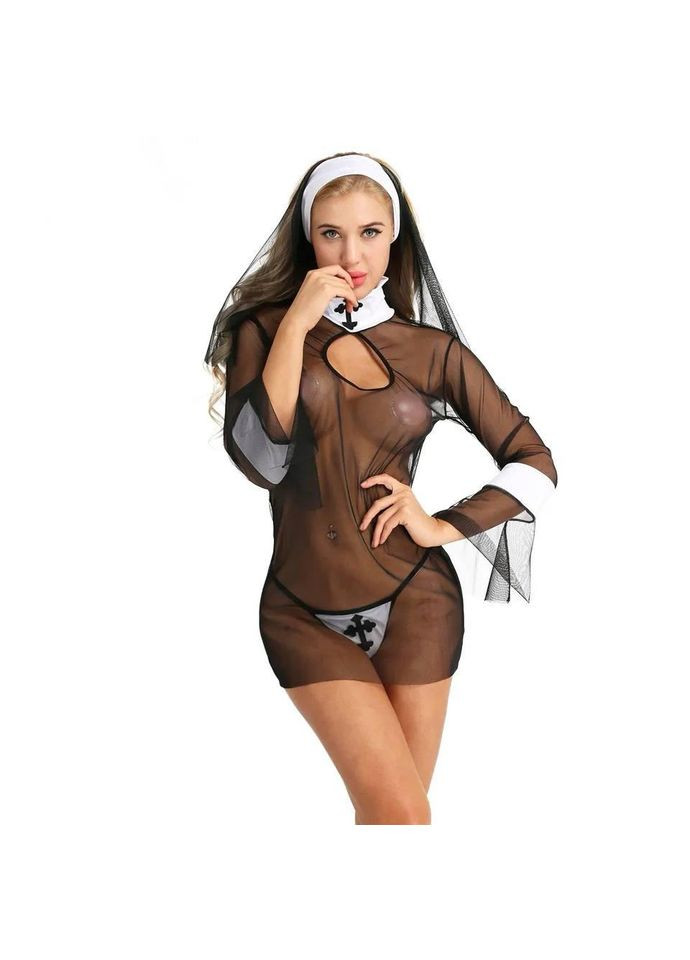 Соблазнительный эротический костюм 'Сладострастная монахиня' S, черный K000203 No Brand (366888103)