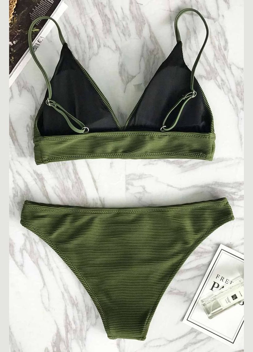 Оливковый (хаки) летний купальник CUPSHE