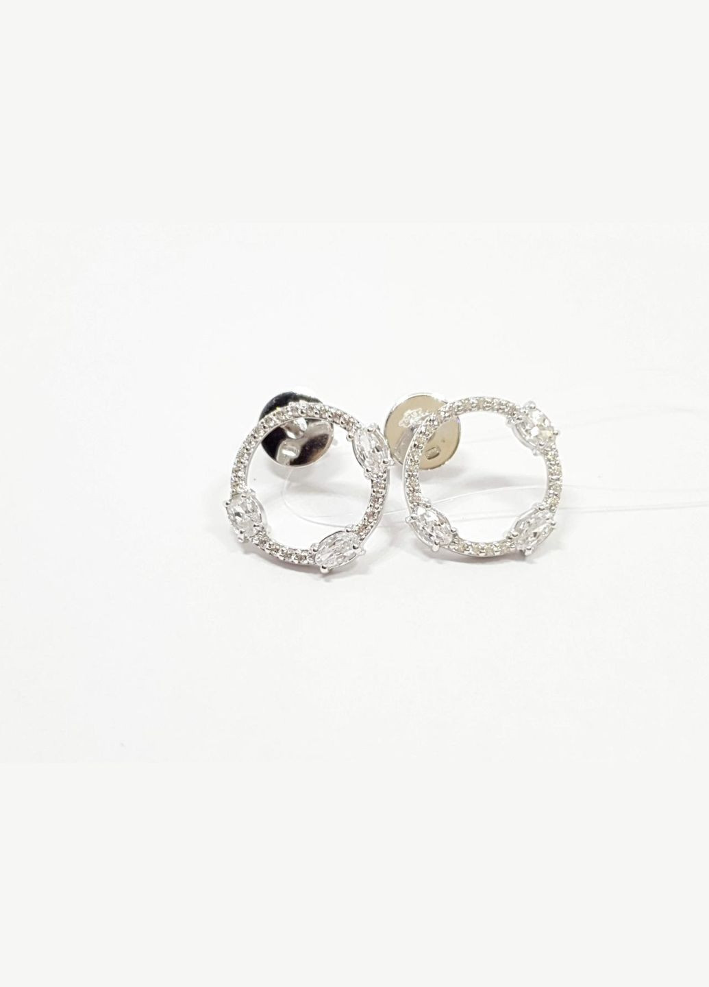 Срібні сережки-пуссети з фіанітами. 3312.1С Dear (300078223)