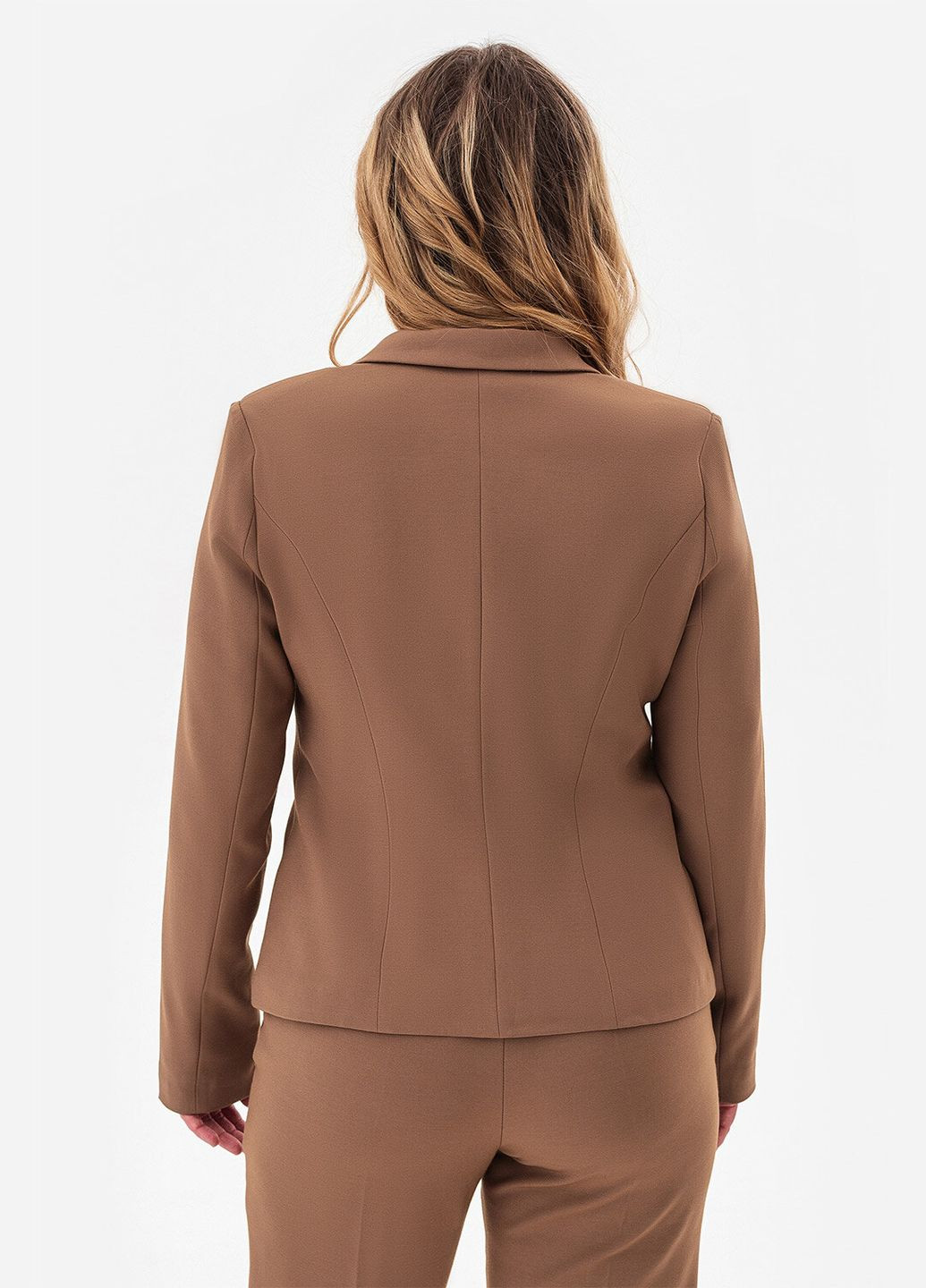 Коричневый женский пиджак karlotta Garne однотонный - демисезонный