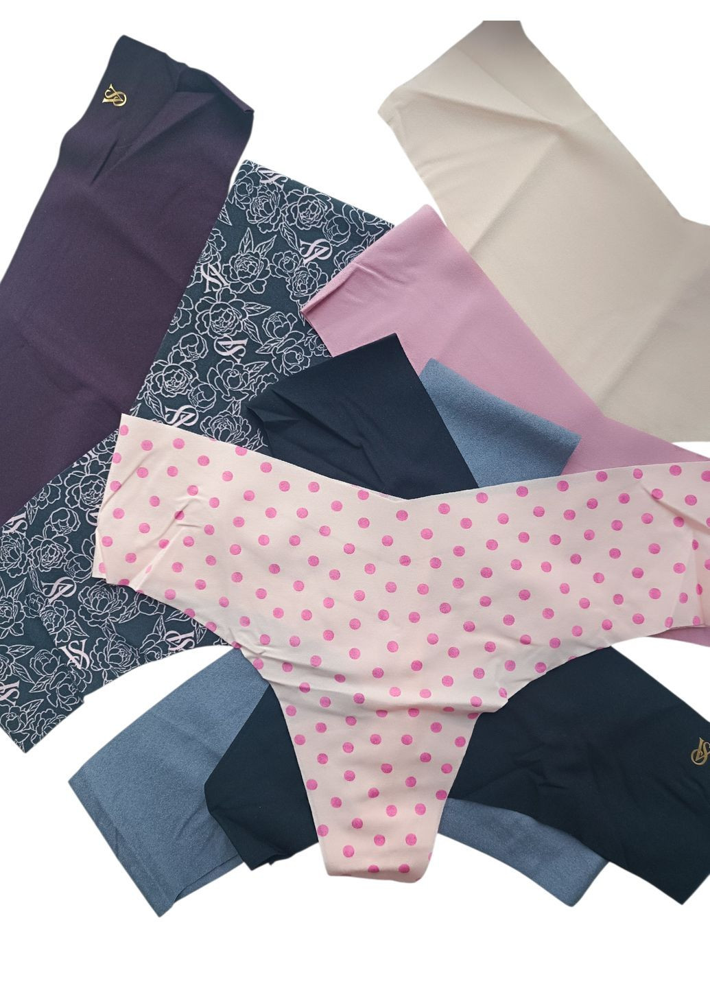 Набор 7 шт бесшовные трусики стринг танга Victoria's Secret стрінг (366447266)