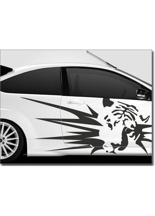Смуги на двері авто 3D TUNING STUDIO Тигр 1500х590х0.15мм=2штуки No Brand (362499410)