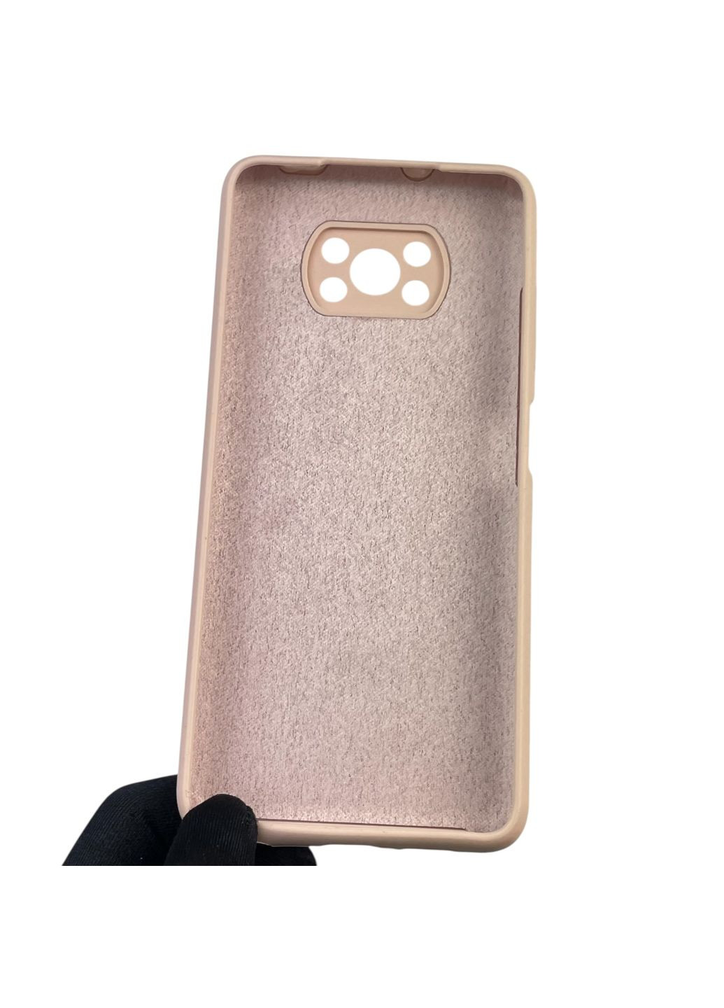 Чохол для Poco X3 Pro силіконовий з мікрофіброю нековзний на сяомі поко х3 про пудровий Xiaomi (366389810)