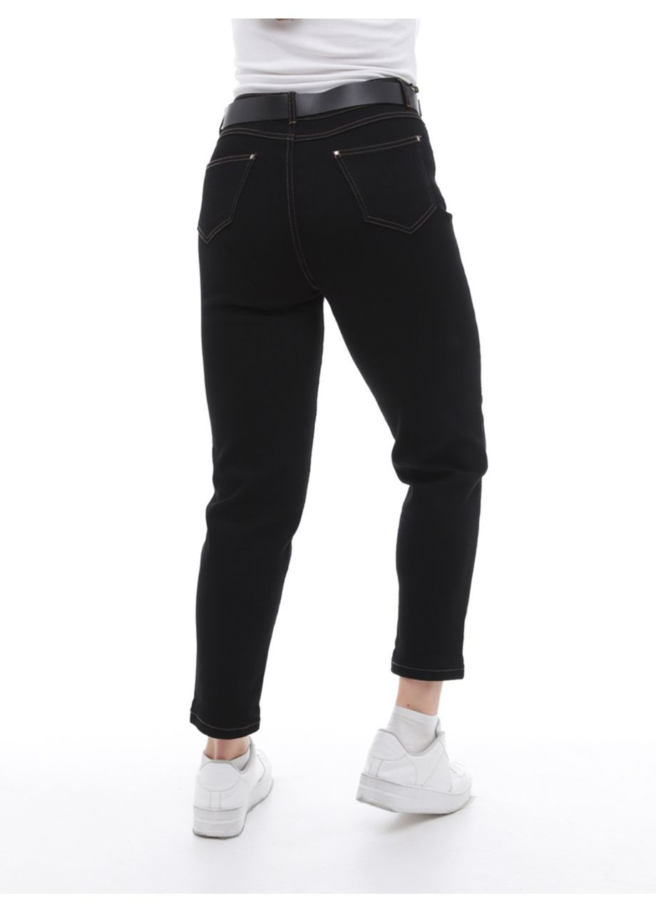 Джинси жіночі чорний слім МОМ великий розмір MOM CARMITO - (303699567)